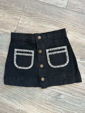 Rylee + Cru Denver Mini Skirt || Washed Black